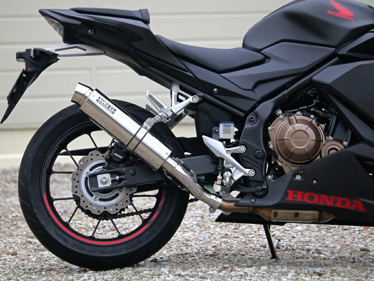 CBR400R（2BL-NC56） ラウンドタイプスリップオンマフラー ステンレスサイレンサー仕様 WR'S（ダブルアールズ）