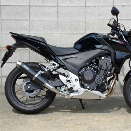 CB400F（EBL-NC47） ステンレスリヤエキゾーストマフラー カーボン ラウンドタイプ WR'S（ダブルアールズ）