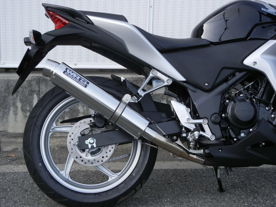 CBR250R（〜13年） ラウンドタイプ スリップオンマフラー ステンレス/ステンレス（JMCA認証） WR'S（ダブルアールズ）