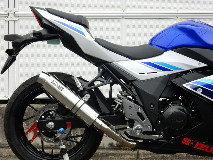 GSX250R（2BK-DN11A） リヤエキゾースト ラウンドタイプ （ステンレス/ステンレス）スリップオンマフラー 政府認証 WR'S（ダブルアールズ）