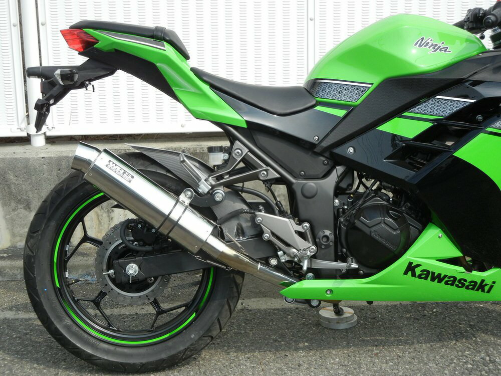 Ninja250/ABS（JBK-EX250L） ラウンドタイプ スリップオンマフラー ステンレス/ステンレス（JMCA認証） WR'S（ダブルアールズ）