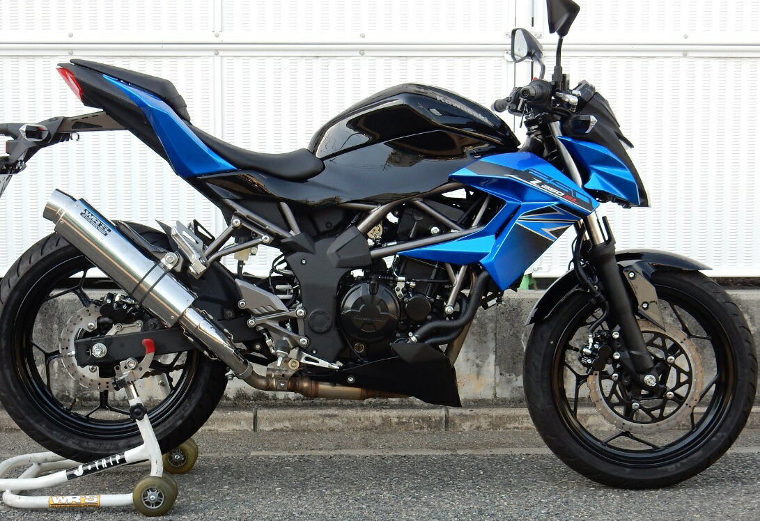 Z250SL リアエキゾースト ラウンドタイプ（スリップオンマフラー）ステンレス/ステンレス WR'S（ダブルアールズ）