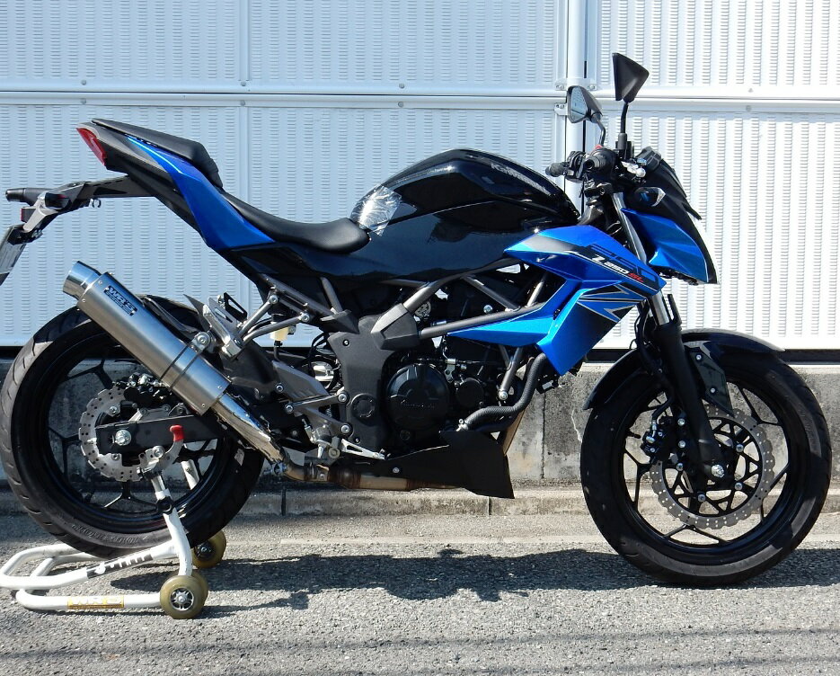 Z250SL リアエキゾースト ラウンドタイプ（スリップオンマフラー）ステンレス/チタン WR'S（ダブルアールズ）