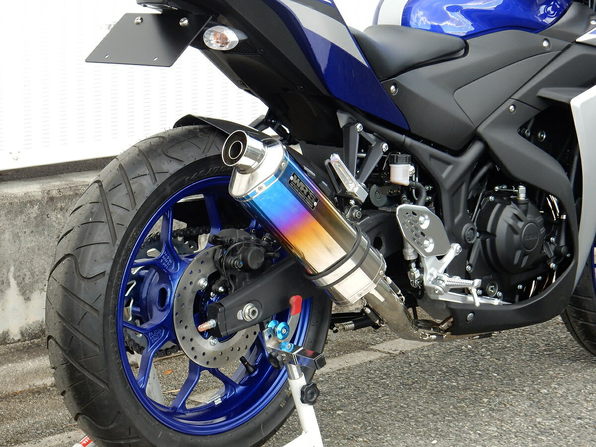 YZF-R25（JBK-RG10J） チタンオーバルフルエキゾーストマフラー 焼き色チタン WR'S（ダブルアールズ）
