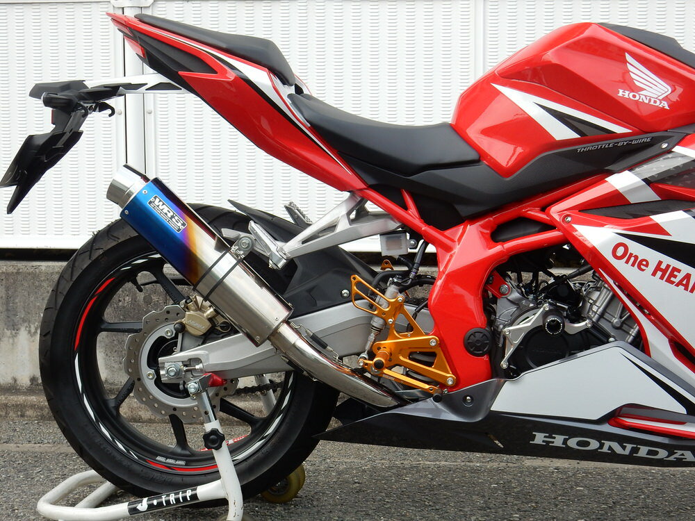 CBR250RR（17年）2BK-MC51 フルエキゾーストマフラー ラウンドタイプ ステンレス/チタン（焼き色） 政府認証 WR 039 S（ダブルアールズ）