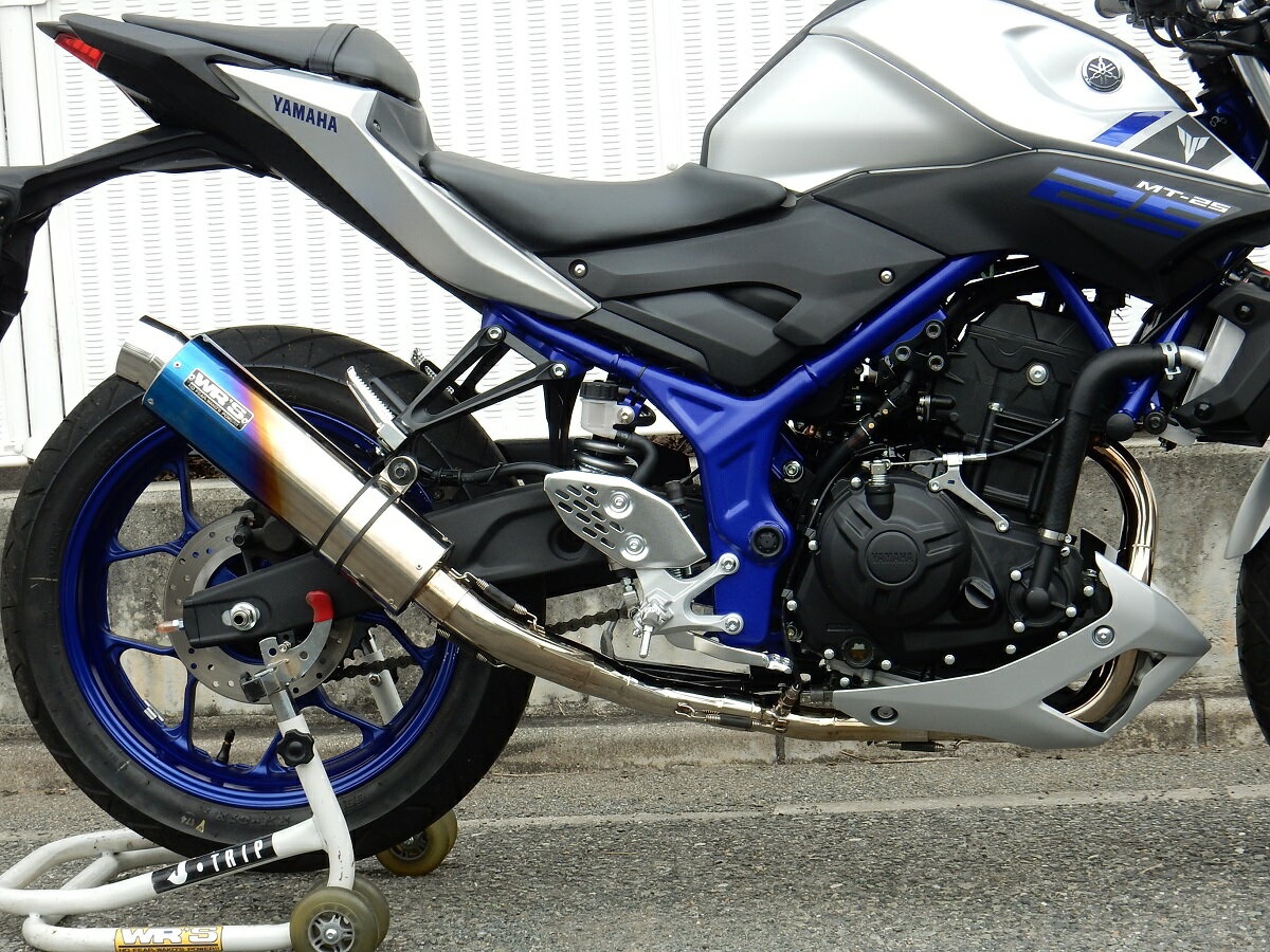 MT-25（JBK-RG10J） ステンレスラウンドフルエキゾーストマフラー 焼き色チタンサイレンサー WR'S（ダブルアールズ）