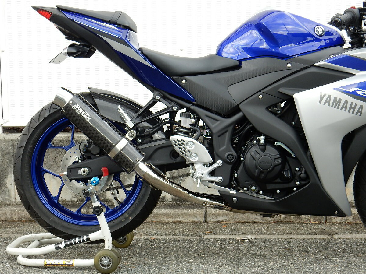 YZF-R25（JBK-RG10J） ステンレスラウンドフルエキゾーストマフラー カーボンサイレンサー WR'S（ダブルアールズ）