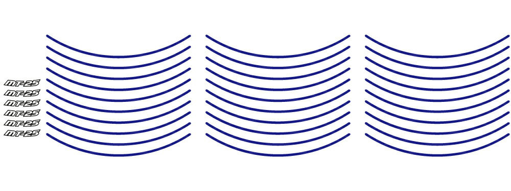 MT-25 ソリッドカラーリムステッカー ブルー WORLD WALK（ワールドウォーク）