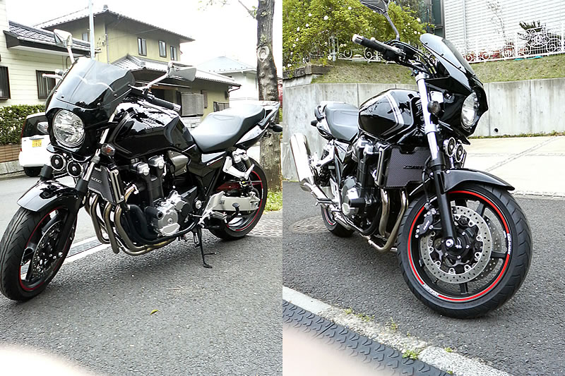 CB1300SF 汎用ビキニカウル DS-01 typeエアロ スモークスクリーン（グラファイトブラック単色塗装）NH-B01 WORLD WALK（ワールドウォーク）