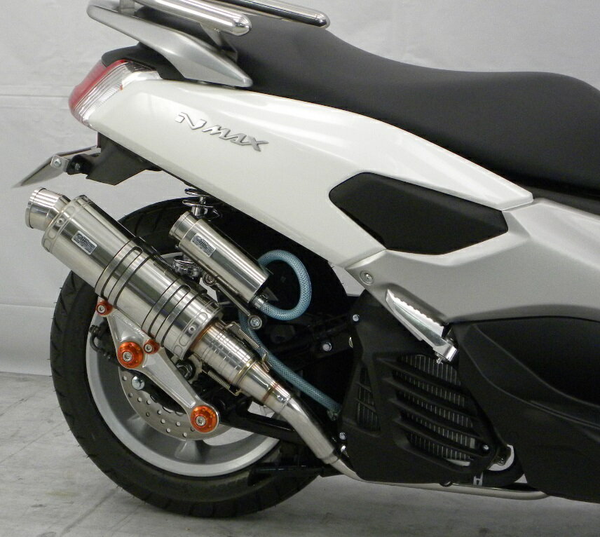 NMAX（2BJ-SED6J・EBJ-SE86J） アニバーサリーマフラー スポーツタイプ ステンレス ビレットステー/シルバー ボルトキャップ/レッド ウイルズウィン（WirusWin）