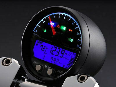 ACEWELL エースウェル ACE-4553AB 多機能 デジタルメーター 12000rpm ブラック スピードメーター タコ..