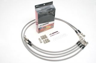 FJ1200 (ABS) メッシュ ブレーキホース フロント/4本 クリア メッキ ACパフォーマンス アクティブ 32131250 メッシュブレーキホース FJ1200 (ABS)