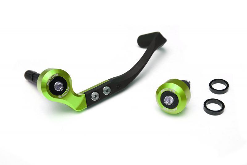 アクティブ 30806013 ブレーキレバーガード&バーエンド フルセット グリーン ハンドル内径φ13.5〜15.25..