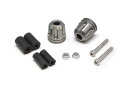 アクティブ 60800111 アルミバーエンド リボルバー ガンメタ φ33-L35 左右セット ハンドル ドレスアップ パーツ ACTIVE