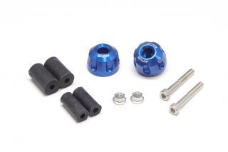 アクティブ 60800231 アルミバーエンド リボルバー ブルー φ33-L22.5 左右セット ハンドル ドレスアッ..