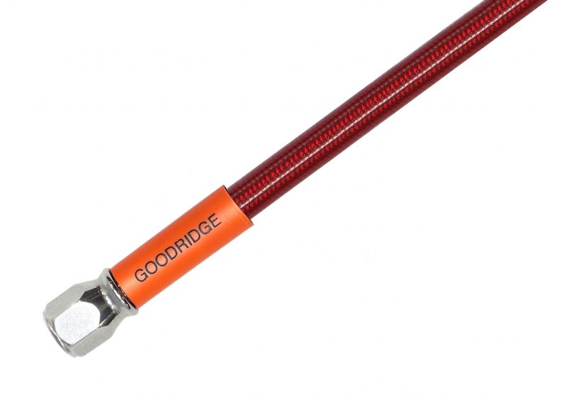 ビルドアライン B30520RD-H ステンレス ユニバーサル ブレーキホース 吊るし ホースのみ レッドホース 560mm(2)