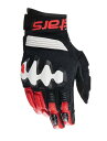 アルパインスターズ HALO LEATHER GLOVE レザーグローブ ブラック/ホワイト/ブライトレッド L バイク ツーリング 革 手袋 スマホ対応(2)