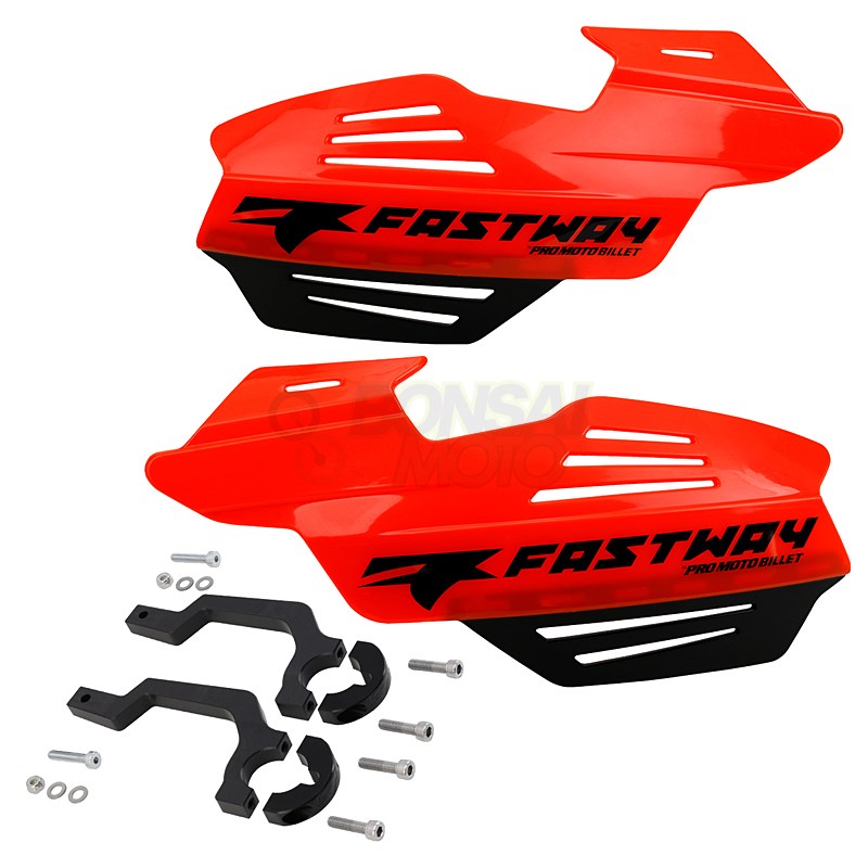 PMB ファストウェイ 22-15-3200 フラック ハンドガード フラッシュレッド/ブラック 左右セット ボンサイモト