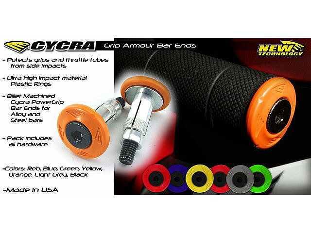 CYCRA サイクラ グリップアーマー バーエンド 左右セット オレンジ