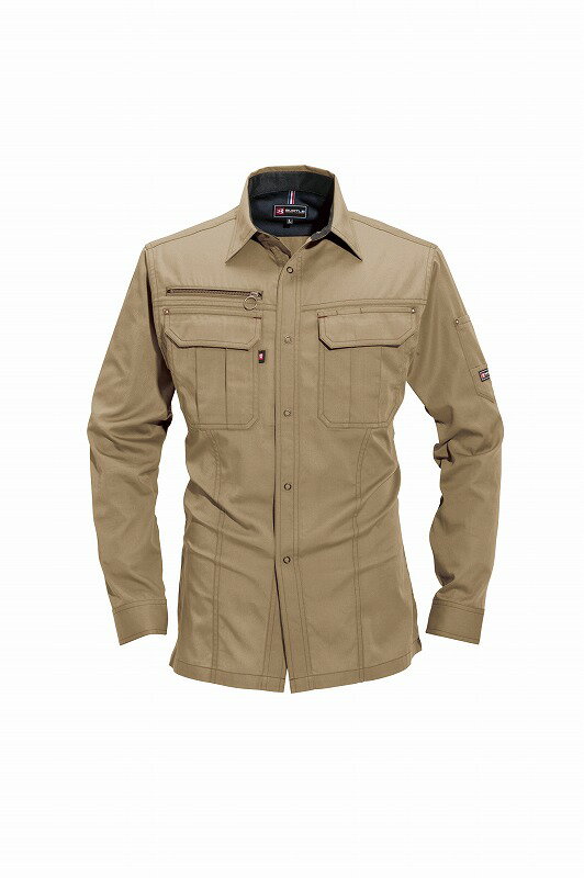 BURTLE バートル 6103 長袖シャツ カーキ Sサイズ オールシーズン ユニセックス 制電ケア 作業服 作業..