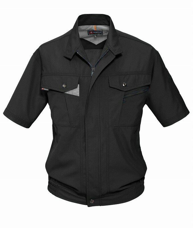 BURTLE バートル 7062 半袖ブルゾン ブラック Lサイズ 春夏用 メンズ 上着 ジャケット 撥水防汚 吸汗速乾 制電ケア 作業服 作業着 ユニホーム 7061シリーズ
