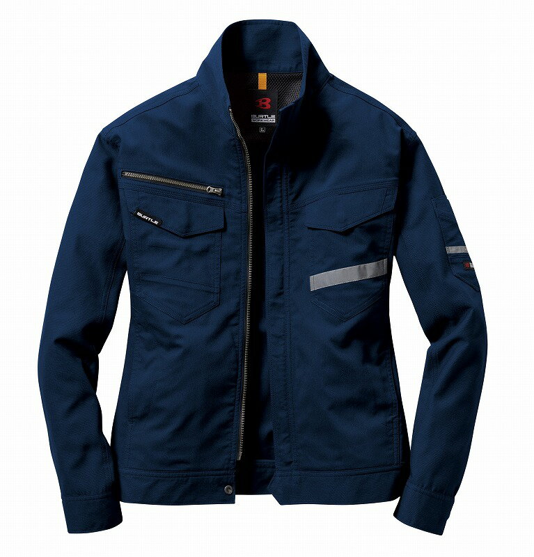 BURTLE バートル 9091 長袖ジャケット ネイビー 4Lサイズ 春夏用 ユニセックス 上着 ブルゾン 吸汗速乾 形態安定 ストレッチ 制電ケア 作業服 作業着 ユニホーム 9091シリーズ