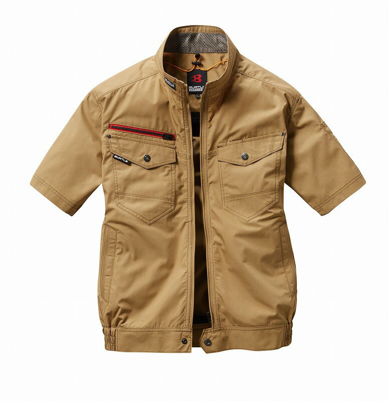 BURTLE バートル AC7146 エアークラフト半袖ブルゾン 服のみ カーキ Mサイズ ユニセックス 上着 ジャケット 熱中症対策 作業服 作業着 釣り アウトドア スポーツ AC7141シリーズ
