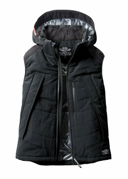 BURTLE バートル 5274 サーモクラフト防寒ベスト 大型フード付き 服のみ ブラック XXLサイズ ユニセックス 秋冬用 チョッキ 撥水 保温 作業服 作業着 ユニホーム スポーツ レジャー 5270シリーズ