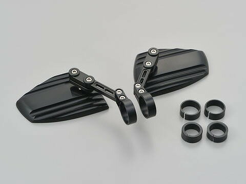 デイトナ 16828 ハイサイダー ウェーブ ブラック 左右セット ミラー ミラーヘッド