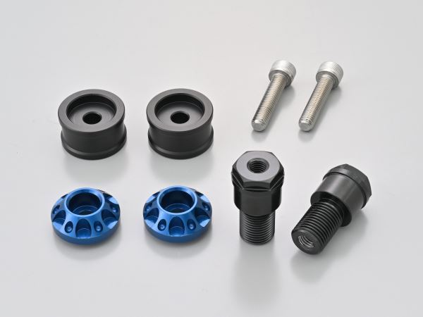 デイトナ 49246 アルミビレット ミドルウェイトバーエンド ファインカット M16タイプ ブルー YAMAHA車 ..