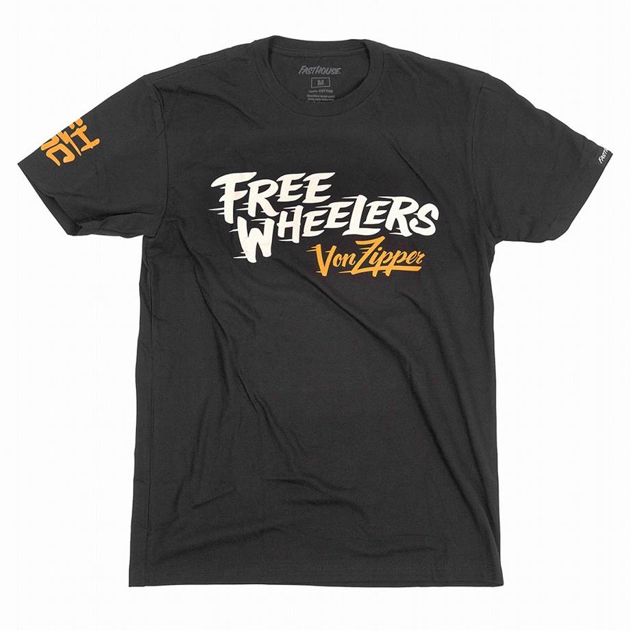 VONZIPPER ボンジッパー 1537-0009 VZ フリーウィーラーズ Tシャツ ブラック Mサイズ バイク 夏 半袖