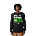 FOX カワサキ ロングスリーブTシャツ ブラック バイク 春 秋 長袖 軽量