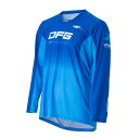 DFG D3137 ワークスジャージ ブルー/ネイビー L バイク ウェア ストレッチ メッシュ 通気性 DG0712-512-010