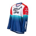 DFG D3147 ワークスジャージ BPMニューエイジ レッド/ネイビー L バイク ウェア ストレッチ メッシュ 通気性 DG0732-412-010