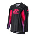 DFG D3152 ワークスジャージ CHAMP ブラック/ピンク L バイク ウェア ストレッチ メッシュ 通気性 DG0733-110-010