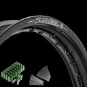 Z-Wheel ズィーウィール W25-293014 リムセット リア ブラックリム/グリーンニップル RR2T RR4T X-TRAINER ダートフリーク(2)