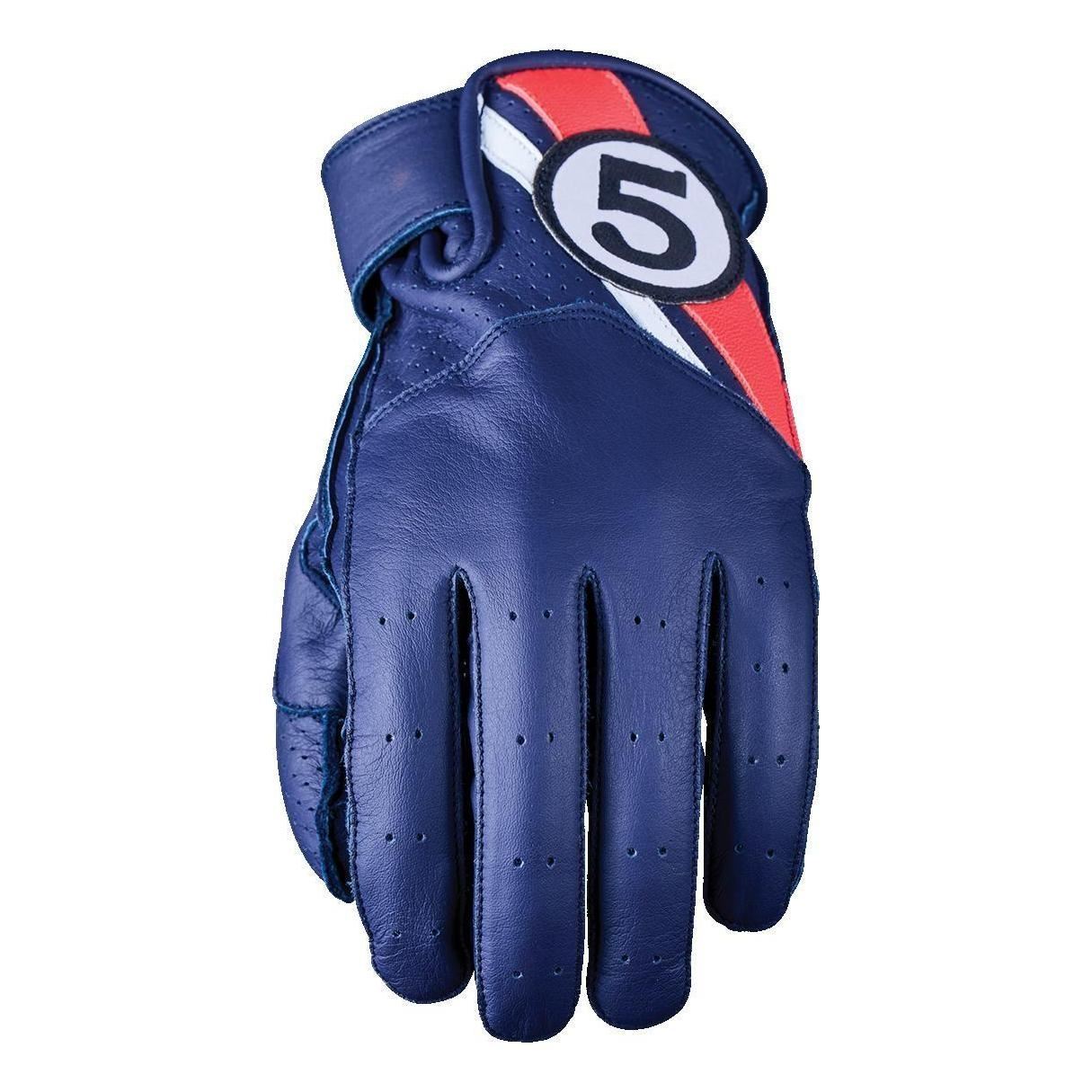 ファイブ 3841300108792 TEXAS EVO ブルー/フローレッド L バイク 手袋 グローブ レザー スマホ タッチ(2)