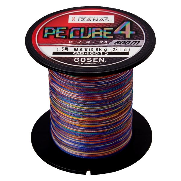 GOSEN ゴーセン GB46012 PEキューブ4 マルチカラー 1.2号 600m 釣り糸 ライン ハリス 船 釣り つり 釣..