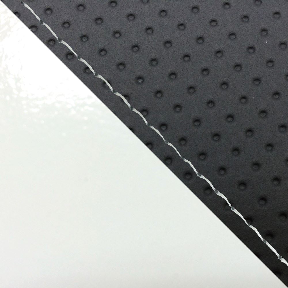 グロンドマン GH5563YC858S0 国産シートカバー 張替タイプ エンボス黒・エナメルホワイト(ツートン)/透明ステッチ YZF-R1シングル(フロント側)