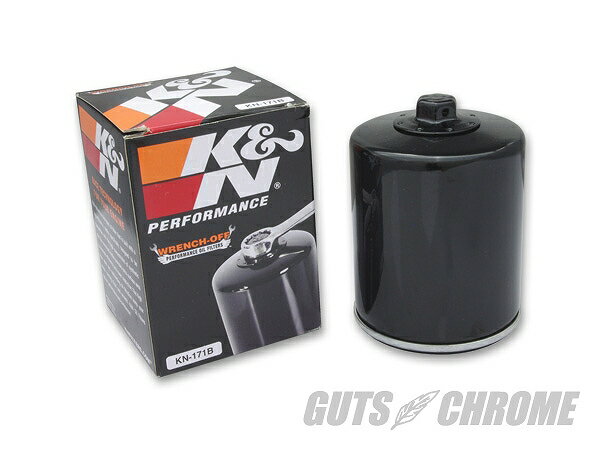 K&N KN-171B K&N オイルフィルター TC用 ブラック ガッツ クローム kn-171b