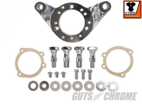 V-TWIN 34-1185 エアクリーナーブラケットキット Eキャブ用変換 クローム ビッグツイン バイク