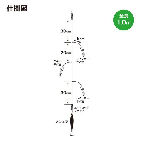 クロスファクター CROSS FACTOR ASK064-40BIW ブレイズジグサビキセット BIW ブルーイワシ 40g ルアー おもり 疑似餌 仕掛け 釣針 釣り 海釣り ショアジギング 浜田商会