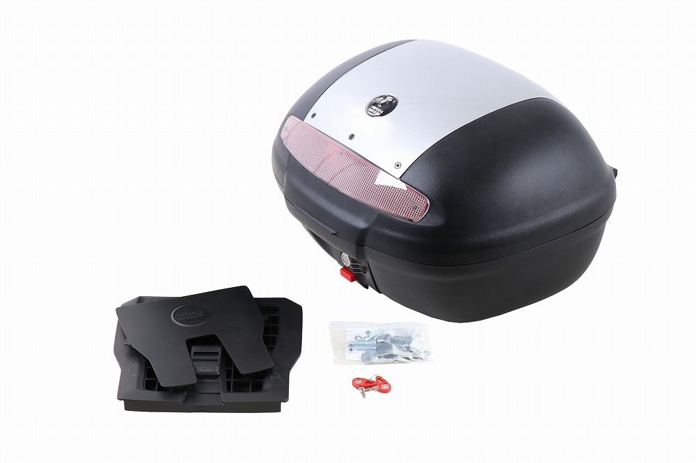 ヘプコ&ベッカー 610087-00-09 トップケース 汎用タイプ JOURNEY/ジャーニー ブラック/シルバー 48L リアボックス ハードケース 荷物入れ 収納 HEPCO&BECKER(2)