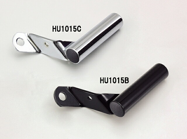 ハリケーン HU1019B クランプバー ブラック 脱落防止コード取付穴、樹脂キャップ付 バー外径φ22.2mm ハ..