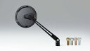 キジマ 203-8093 ミラー TECH12/ラウンド ロングアーム ブラック/カーボン 直径94mm 片側1個(左右兼用) 汎用 バイクミラー