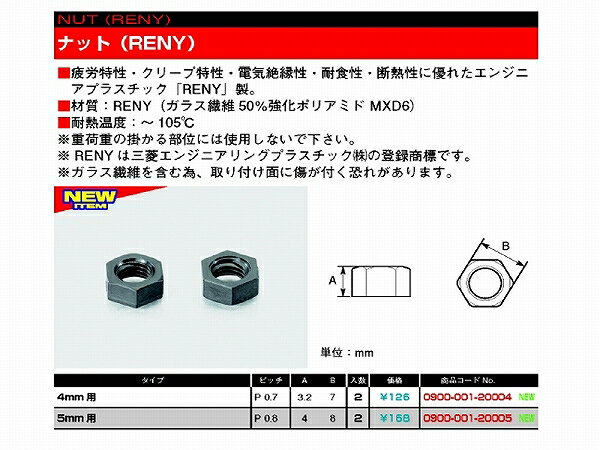 キタコ 0900-001-20004 ナット（RENY) M4X0.