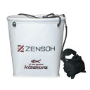 キザクラ 044670 ZENSOH 水汲みバケツ ホワイト 横幅223×奥行193×高さ215mm 水くみ バッカン 軽量 大容量 釣り用品 釣具 つり フィッシング kizakura