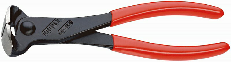 KNIPEX クニペックス 6801-180 エンドカッティングニッパー (SB) 切断能力（軟線；φmm)：4.0 切断能力（中硬線；φmm)：3.2 切断能力(硬線；φmm)：2.5 全長(mm)：180 質量(g)：284