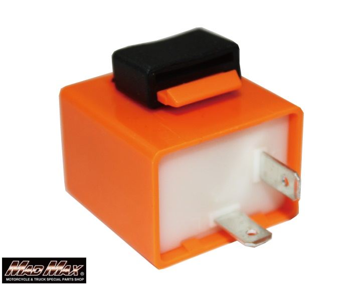マッドマックス MM11-0056-01 LED対応 ICウインカーリレー 2ピン 音無し オレンジ 35×34×34mm 汎用(12V専用) ウィンカー 指示器 パーツ MADMAX