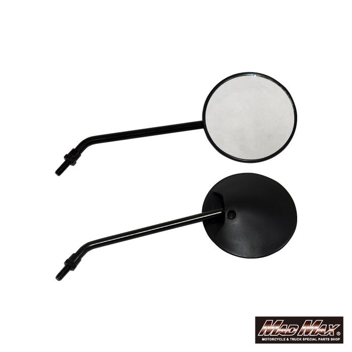 マッドマックス MM04-0011-BK 丸形ミラー 8mm ブラック 左右共通 汎用 2本入り バイク 鏡